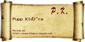Pupp Klára névjegykártya