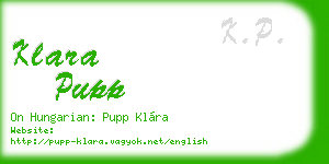 klara pupp business card