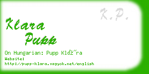 klara pupp business card